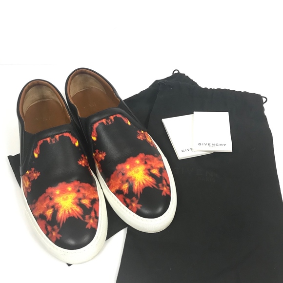 Givenchy Other - GIVENCHY Fire Flame Print Leather Slip-On Sneakers